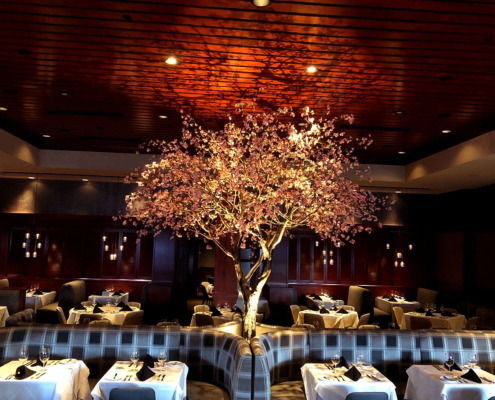 Cherry Steel Art Tree at Fleming's Prime Steakhouse and Wine Bar