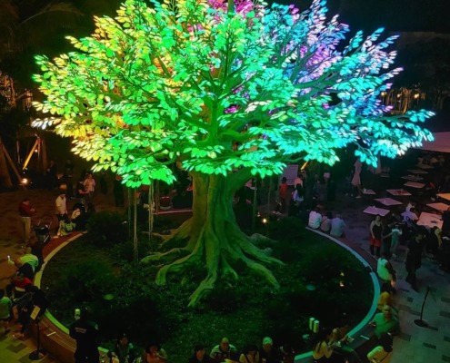 "The Wishing Tree" Banyan LED Steel Art Tree at The Square, West Palm Beach, FL